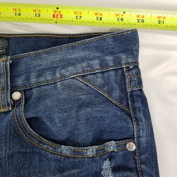 Heritage America Jeans Mens 40x34 Actual W40xL32 Vndls 1776 Destroyed Blue Denim - Picture 3 of 16